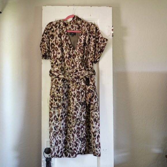 J. Crew Wrap Dress Animal Print - Picture 4 of 13